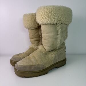 Womens Tan Sundance Sunburst Sherpa Ugg Boots Shoes sz W6